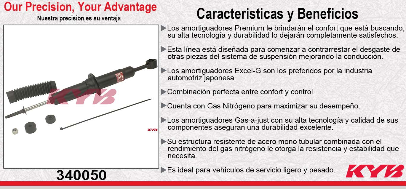 AMORTIGUADOR DELANTERO GAS EXCEL-G TOYOTA SEQUOIA (2008-2013) EXC. SUSP. AIRE Y ELECTRONICA AJUSTABLE KYB
