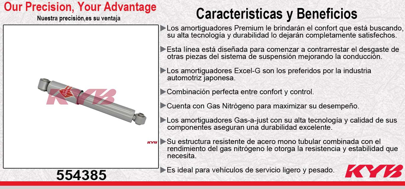 AMORTIGUADOR TRASERO GAS-A-JUST KIA FORTE (2010-2013) - HYUNDAI ACCENT (2012-2016) KYB