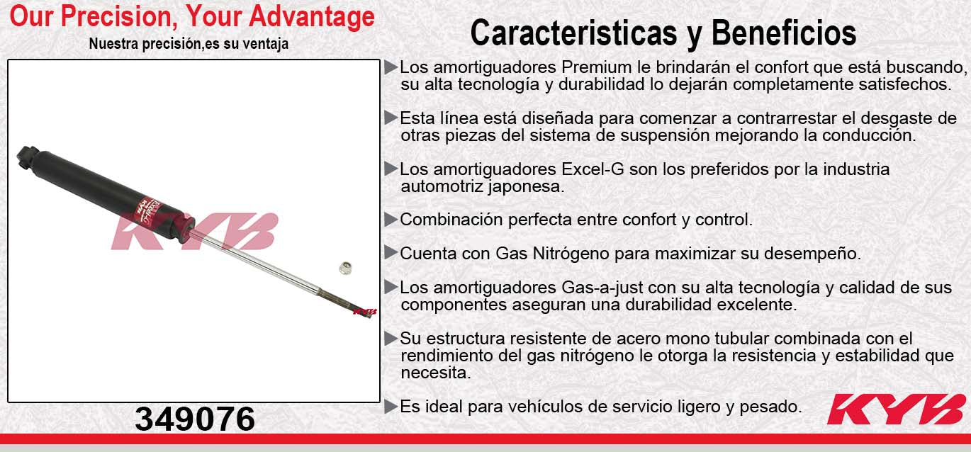 AMORTIGUADOR TRASERO GAS EXCEL-G MAZDA CX-7 (2007-2012). KYB