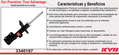 AMORTIGUADOR DELANTERO IZQUIERDO GAS EXCEL-G TOYOTA PRIUS C TODOS (2018-2019). KYB