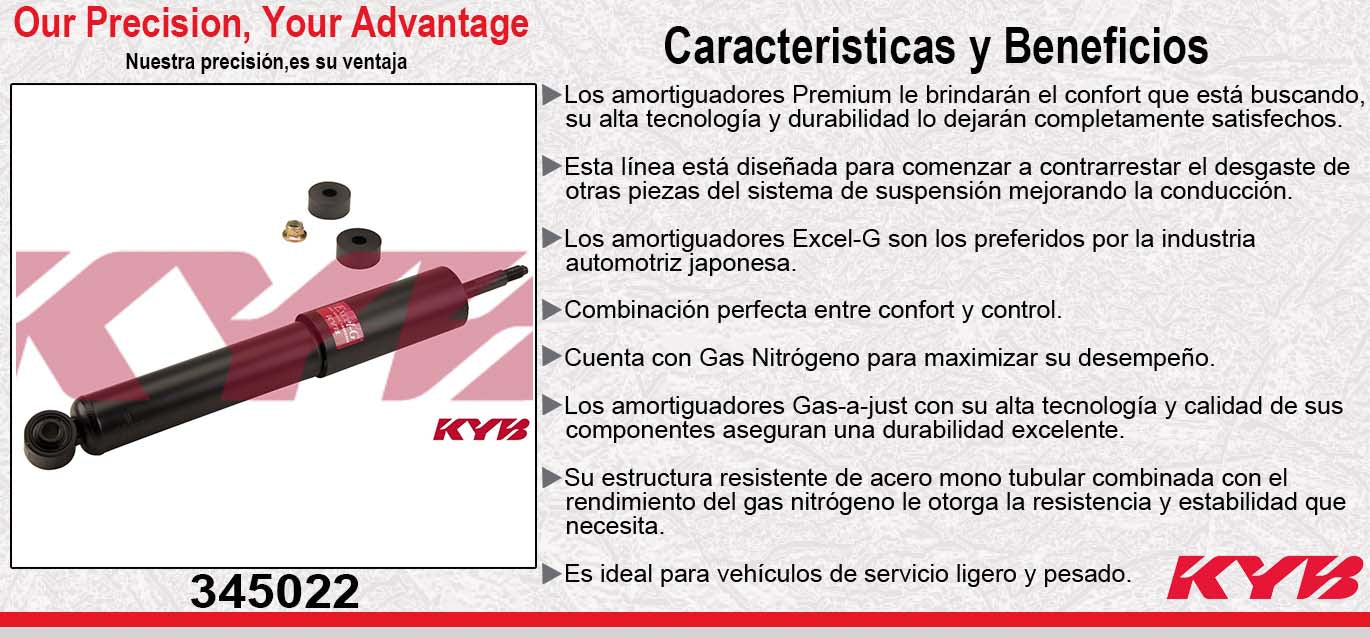 AMORTIGUADOR DELANTERO GAS EXCEL-G TOYOTA. LAND CRUISER 4X4 (1998-2007) KYB