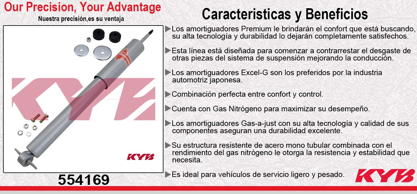 AMORTIGUADOR DELANTERO GAS-A-JUST JEEP CHEROKEE (1991-2001) - COMANCHE (1985-1992). KYB