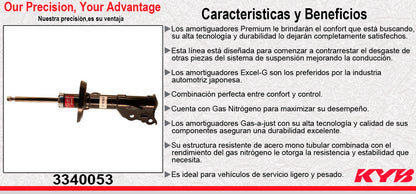 AMORTIGUADOR DELANTERO DERECHO GAS EXCEL-G HONDA CIVIC (2012-2015). KYB