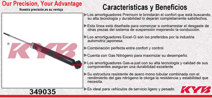 AMORTIGUADOR TRASERO GAS EXCEL-G TOYOTA. PRIUS (2010-2015) - SCION. XB (2008-2014) KYB