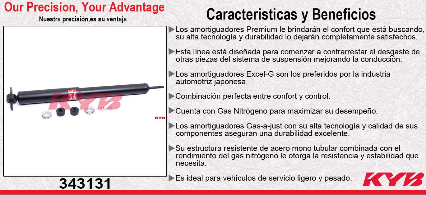 AMORTIGUADOR TRASERO GAS EXCEL-G CHEV CAMARO Z28 IROC TODOS (1970-1981) KYB