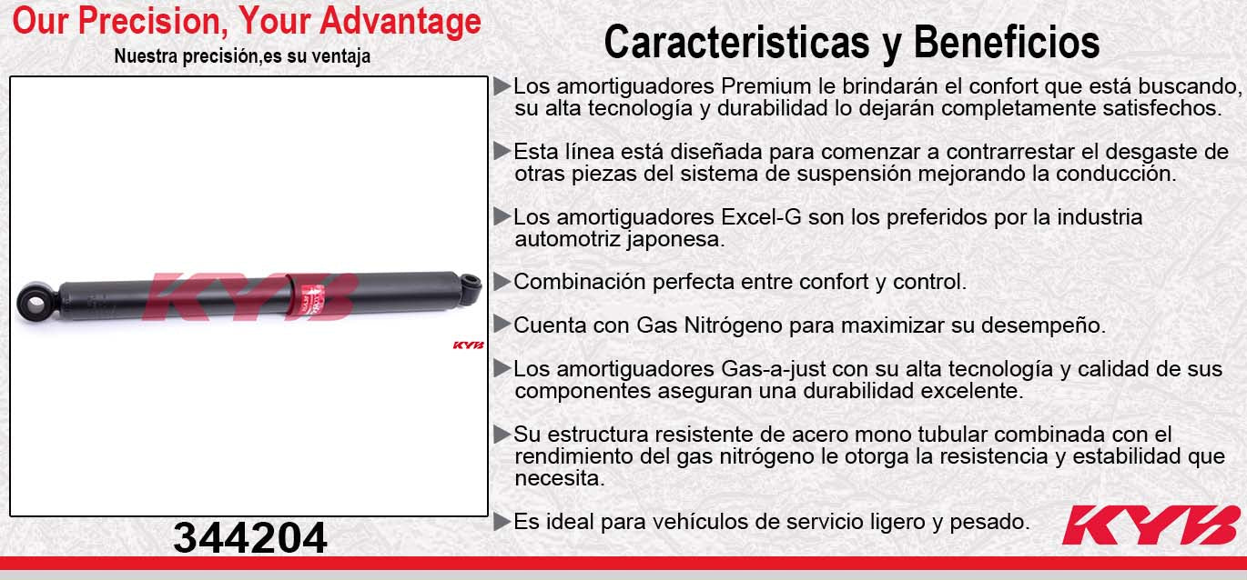 AMORTIGUADOR TRASERO GAS EXCEL-G TOYOTA HIACE (2007-2020). KYB