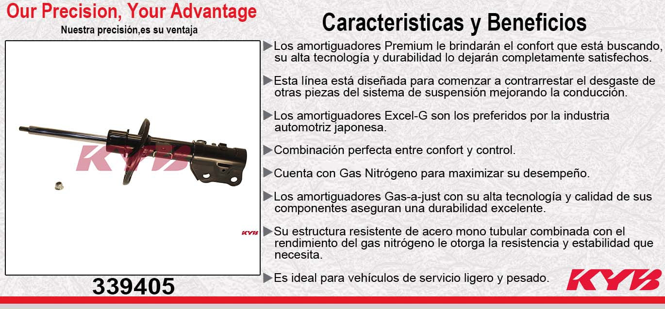 AMORTIGUADOR DELANTERO IZQUIERDO GAS EXCEL-G MAZDA 6 (2014-2017). TODOS KYB