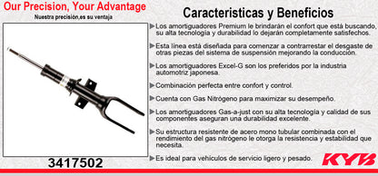 AMORTIGUADOR DELANTERO GAS EXCEL-G VW AMAROK TODOS (2011-2018). KYB