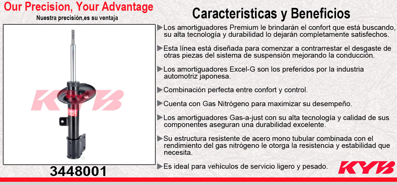 AMORTIGUADOR TRASERO GAS EXCEL-G PEUGEOT 3008 TODOS (2018-2022) - PEUGEOT 5008 TODOS (2018-2021). KYB