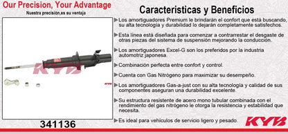 AMORTIGUADOR DELANTERO IZQUIERDO GAS EXCEL-G HONDA CIVIC (1988-1991) - CRX (1988-1991) - ACURA. INTEGRA (1990-1993) KYB