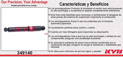 AMORTIGUADOR TRASERO GAS EXCEL-G CHEVROLET MERIVA (2003-2006) CON BUJE Y BUJE 33159 KYB