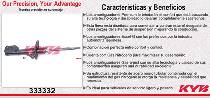 AMORTIGUADOR DELANTERO IZQUIERDO GAS EXCEL-G HONDA FIT (2006-2009). KYB
