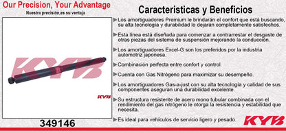 AMORTIGUADOR TRASERO GAS EXCEL-G FORD F-250 (4WD EXCEPTO SUPER DUTY) CREW CAB V8 DIESEL (2014-2015) KYB