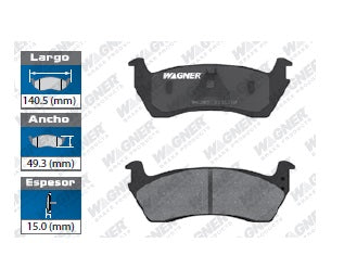 BALATA SEMIMETÁLICA TRASERA FORD ESCAPE FWD 2007 / EXPLORER 2005-2009 / EXPLORER SPORT TRACK 2007-2010 / SPORT TRAC 2007 / MERCURY MARINER 2007 / MOUNTAINEER 2002-2008 WAGNER