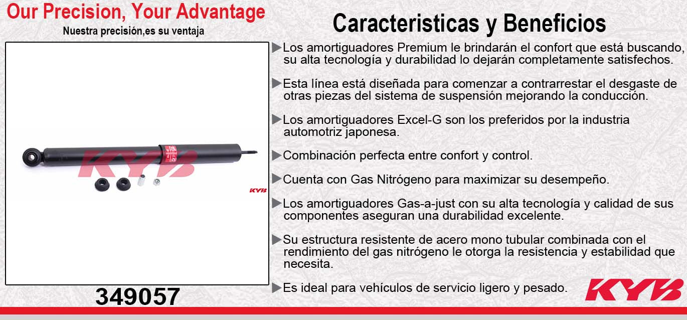 AMORTIGUADOR TRASERO GAS EXCEL-G MISTSUBISHI MONTERO SPORT (2008-2013). KYB