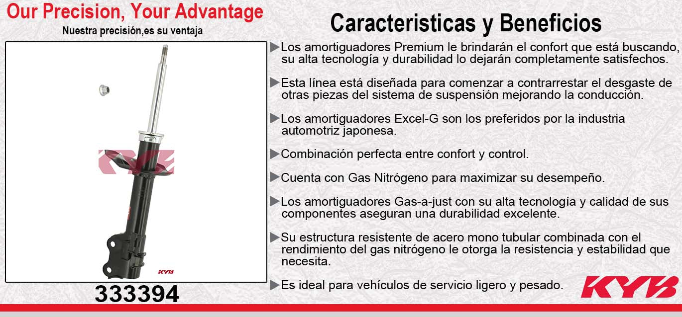 AMORTIGUADOR GAS EXCEL-G SENTRA L4 1.8 (2002-2006). KYB