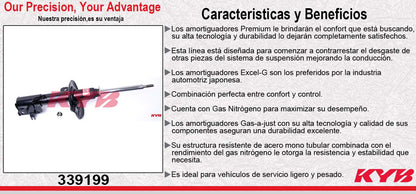 AMORTIGUADOR DELANTERO IZQUIERDO GAS EXCEL-G RENAULT KOLEOS (2009-2016) - NISSAN ROGUE (2008-2011) - X-TRAIL (2008-2012). KYB