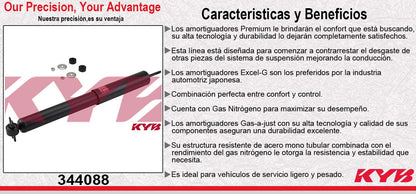AMORTIGUADOR DELANTERO GAS EXCEL-G JEEP CHEROKEE 4X2 4X4 (1991-2001) - COMANCHE (1985-1992). KYB