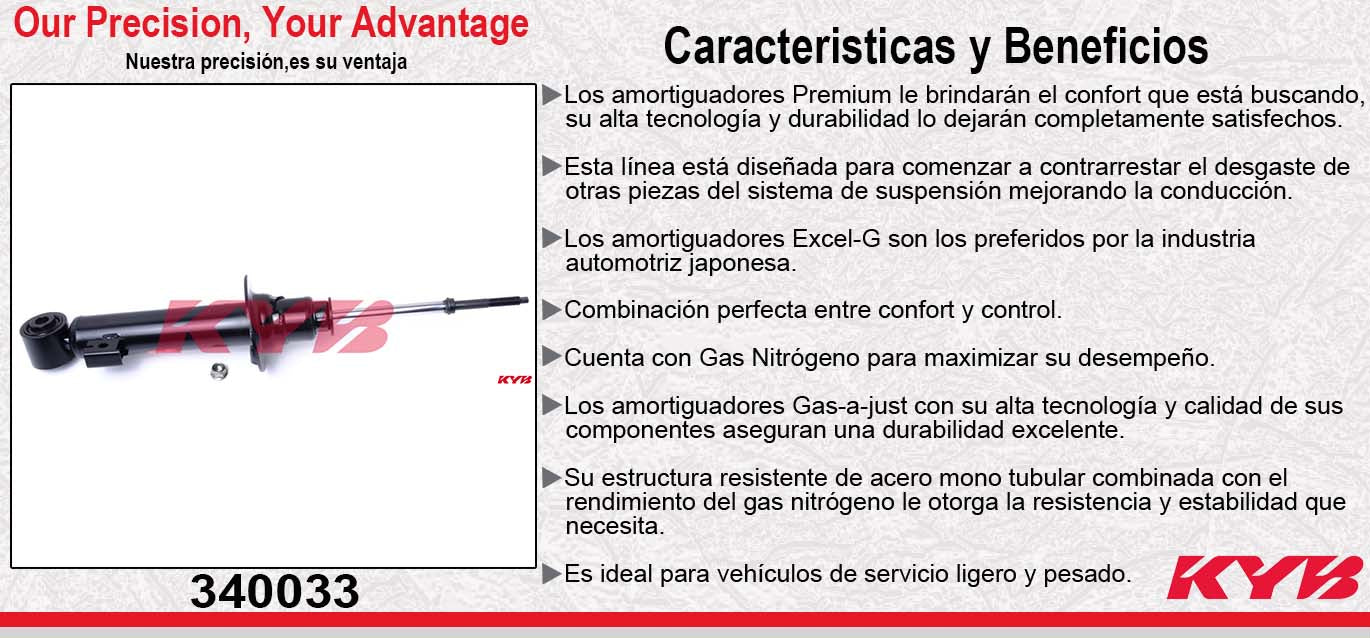 AMORTIGUADOR DELANTERO GAS EXCEL-G MITSUBISHI L200 2008-2010 KYB