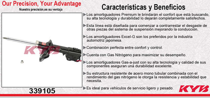 AMORTIGUADOR DELANTERO IZQUIERDO GAS EXCEL-G MITSUBISHI LANCER (2008-2011) KYB