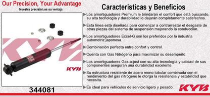AMORTIGUADOR DELANTERO GAS EXCEL-G DODGE DAKOTA 4X2 (1997-2004) - DURANGO 4X2 (1999-2003) KYB