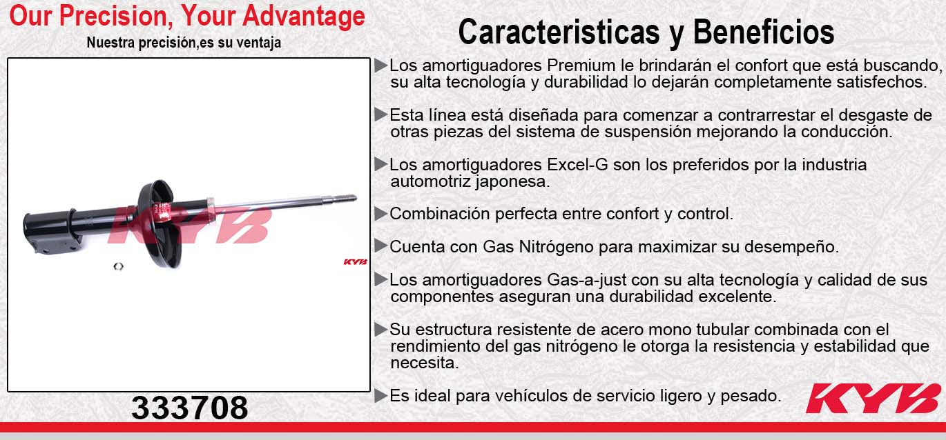 AMORTIGUADOR DELANTERO GAS EXCEL-G NISSAN PLATINA (2002-2010) - RENAULT. CLIO EXC. SPORT (2002-2010) KYB
