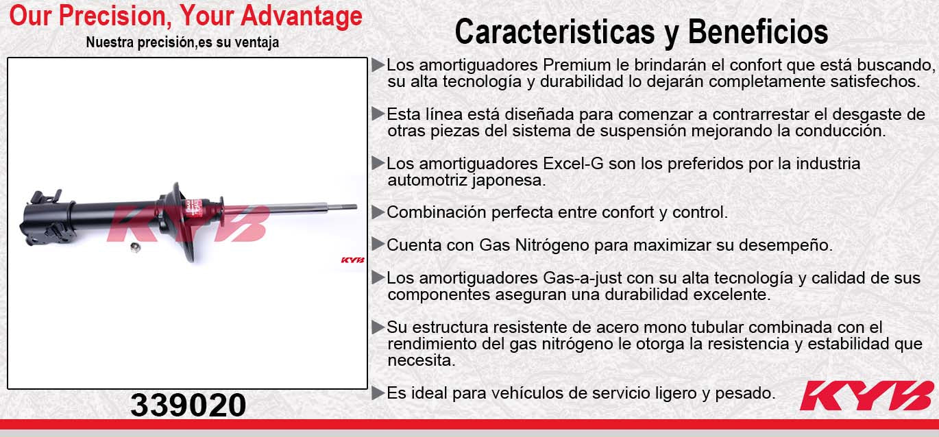 AMORTIGUADOR TRASERO IZQUIERDO GAS EXCEL-G - NISSAN ALTIMA (1993-2001). KYB