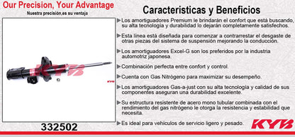 AMORTIGUADOR DELANTERO DERECHO GAS EXCEL-G DODGE I10 (2012-2016). KYB