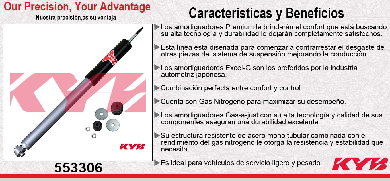 AMORTIGUADOR TRASERO GAS-A-JUST MERCEDES BENZ. C230 (2002-2005) - C240 (2001-2005) - C320 (2001-2005) KYB