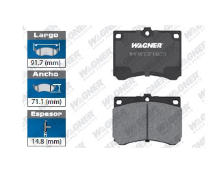 BALATA SEMIMETÁLICA DELANTERA FORD ESCORT 1991-2002 / ESCORT GT 91 / ESCORT ZX2 2000-2003 / MAZDA 323 1990-1991 / MX-3 1992-1995 / PROTEGE 1990-1998 / MERCURY TRACER 1991-2000 WAGNER