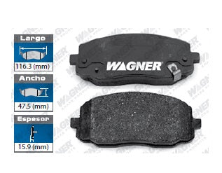 BALATA SEMIMETÁLICA DELANTERA DODGE I10 2012-2014 WAGNER
