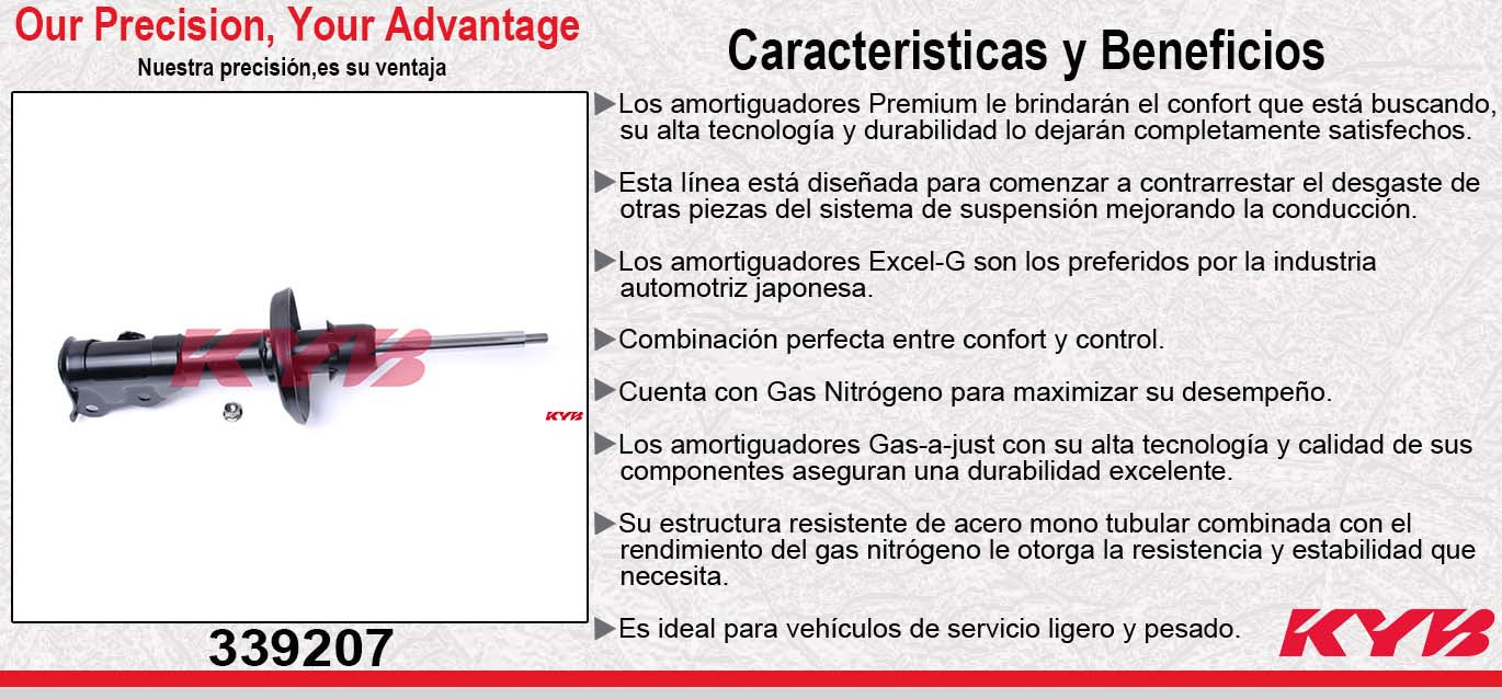 AMORTIGUADOR DELANTERO IZQUIERDO GAS EXCEL-G HONDA CIVIC COUPE & SI (2003-2010) KYB