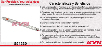 AMORTIGUADOR DELANTERO GAS-A-JUST FORD F-250 (1987-1998) - F-350 (1985-1997) - FORD EXPEDITION (1997-2002) - LINCOLN NAVIGATOR (1998-2002). TODOS "EXC. NIVELACIËN DE AIRE " 4X2 Y 4X4 KYB