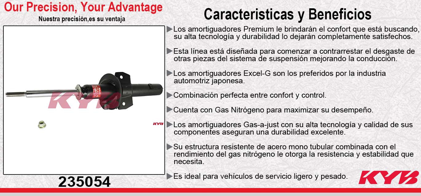 AMORTIGUADOR DELANTERO GAS EXCEL-G FORD TAURUS TODOS (SOLO SED?N, INCLUYE SHO) (1986-1995) KYB