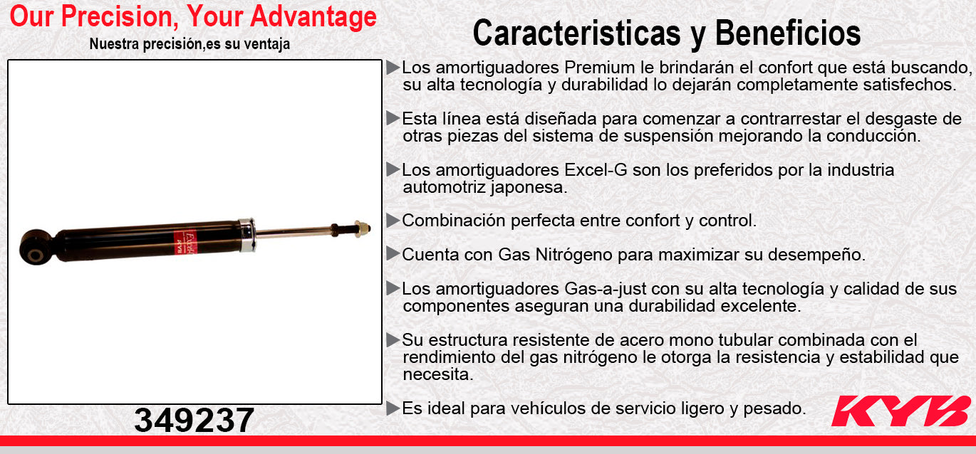 AMORTIGUADOR TRASERO DERECHO GAS EXCEL-G NISSAN PATHFINDER (2013-2021) - INFINITI JX35 (13) - QX60 (2014-2020) KYB