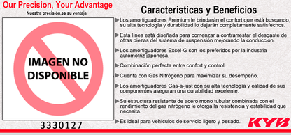 AMORTIGUADOR DELANTERO DERECHO GAS EXCEL-G SUZUKI SWIFT L4 1.0, 1.2 (2017-2021). KYB
