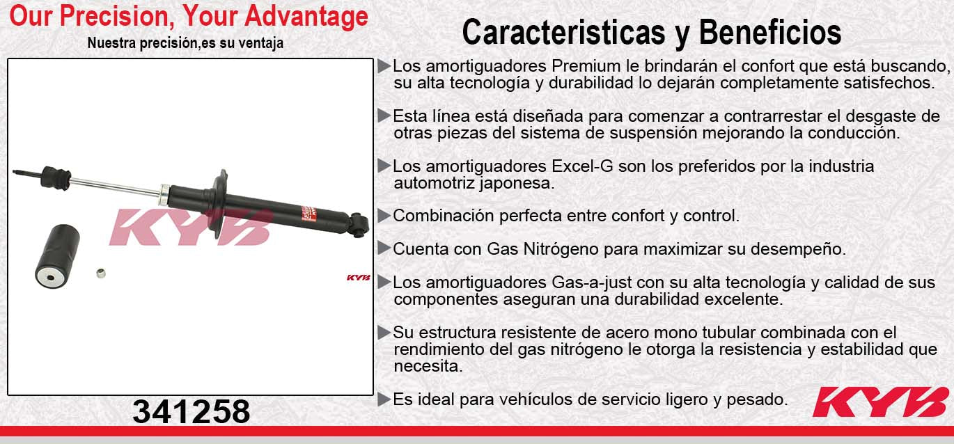 AMORTIGUADOR TRASERO GAS EXCEL-G HONDA ACCORD (1998-2002) - TL (1999-2003) - CL (2001-2003) KYB