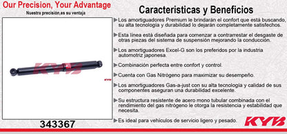 AMORTIGUADOR TRASERO GAS EXCEL-G NISSAN. PICKUP NP300 4WD (2009-2011) KYB