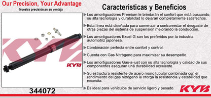AMORTIGUADOR TRASERO GAS EXCEL-G CHEV C15 / C20 / C25 (1973-1991) - CHEYENNE (1973-1991) - BLAZER (1973-1991) - HUNTER (1973-1991) - SUBURBAN (1973-1991). KYB