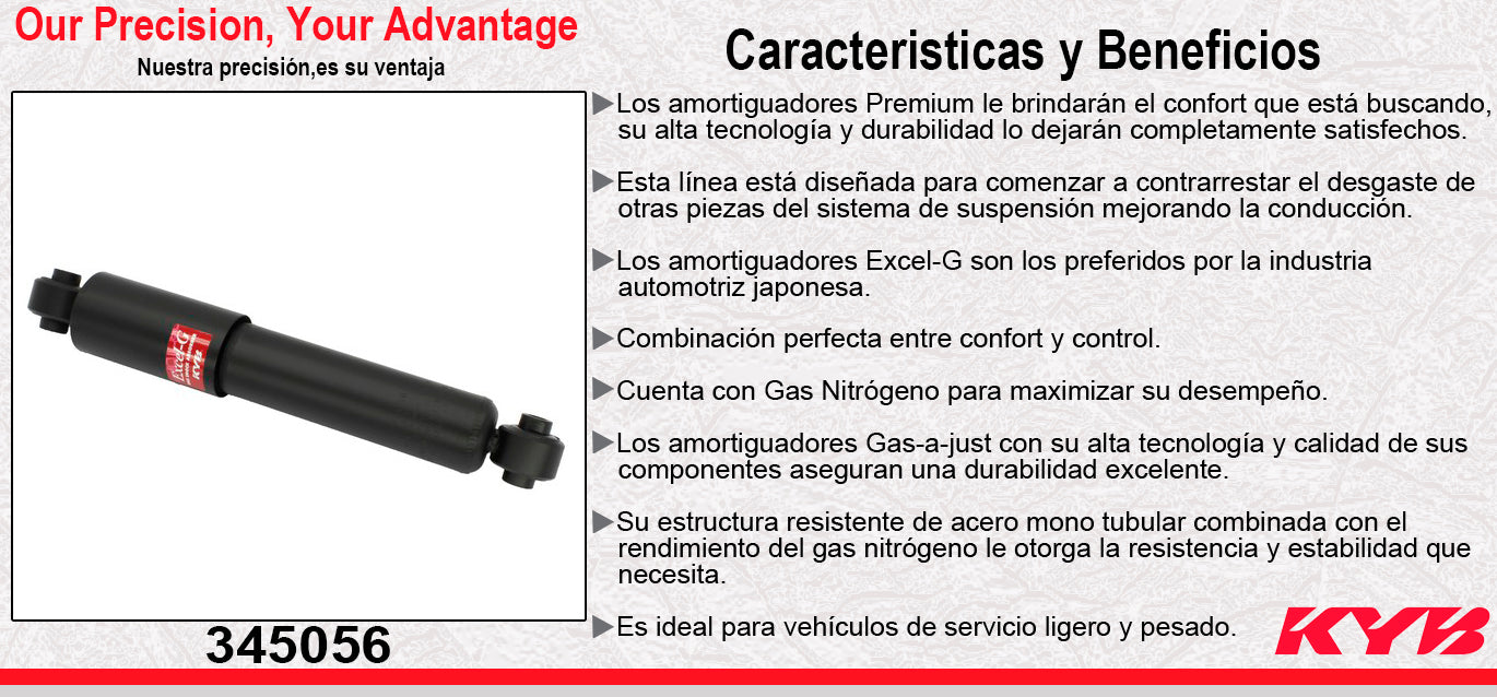 AMORTIGUADOR TRASERO DERECHO GAS EXCEL-G NISSAN PATHFINDER (2005-2012). KYB