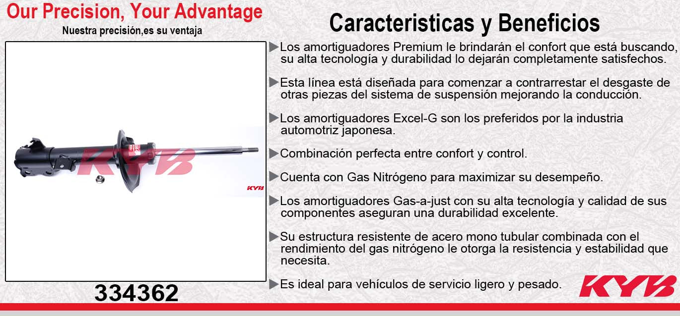 AMORTIGUADOR TRASERO DERECHO GAS EXCEL-G NISSAN XTRAIL (2001-2007) KYB