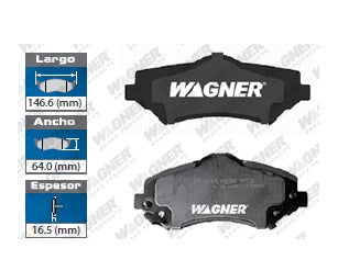 BALATA SEMIMETÁLICA DELANTERA CHRYSLER TOWN & COUNTRY 2008-2014 16 / DODGE GRAND CARAVAN 2008-2014 16 / JOURNEY 2009-2013 / NITRO 09 11 / JEEP LIBERTY 2009-2012 / WRANGLER 2011-2016 / VOLKSWAGEN ROUTAN 2009-2014 WAGNER