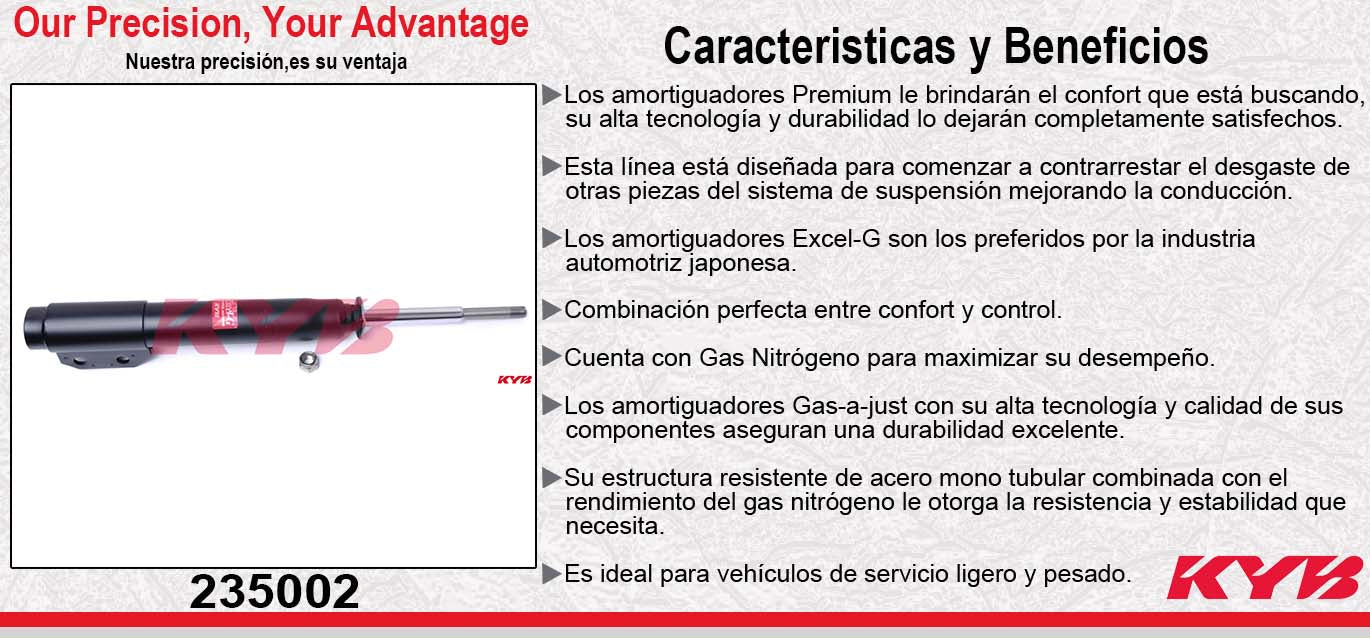 AMORTIGUADOR DELANTERO DERECHO GAS EXCEL-G FORD COUGAR TODOS 1983-1986 - FORD THUNDERBIRD TODOS DIC.1980-1986. KYB