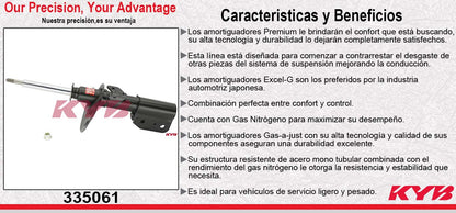 AMORTIGUADOR DELANTERO DERECHO GAS EXCEL-G CHEV UPLANDER TODOS (EXC. SUSP. AUTONIVELANTE) (2006-2009) - PONTIAC. MONTANA EXC. SUSPENSION AUTONIVELANTE (2006-2008). KYB