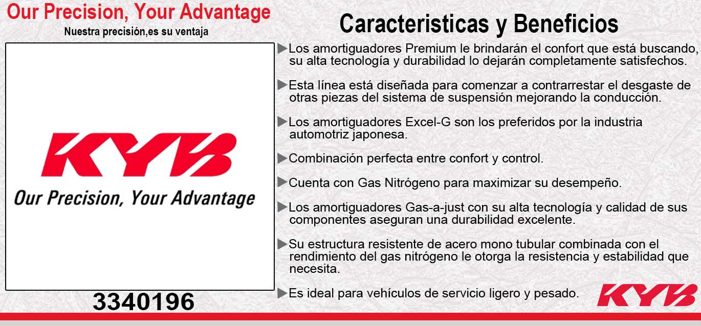 AMORTIGUADOR DELANTERO DERECHO GAS EXCEL-G TOYOTA PRIUS C TODOS (2018-2019). KYB