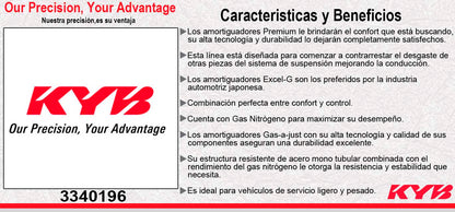 AMORTIGUADOR DELANTERO DERECHO GAS EXCEL-G TOYOTA PRIUS C TODOS (2018-2019). KYB