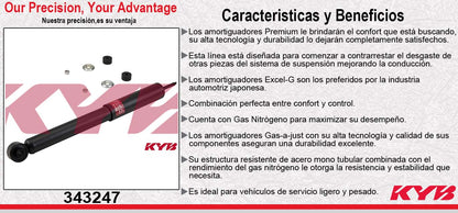 AMORTIGUADOR TRASERO GAS EXCEL-G CHEV. TRACKER (1989-2004) - GEO. TRACKER (1989-1997) - PONTIAC. SUNRUNNER (1994-1997) - SUZUKI. GRAND VITARA (1999-2005) - SIDEKICK (1989-1998) - VITARA (1999-2004) - X-90 (1996-1998) KYB