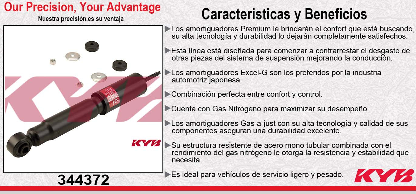 AMORTIGUADOR DELANTERO GAS EXCEL-G DODGE. RAM 1500 / 2500 4X2 Y 4X4 (1994-2003) KYB