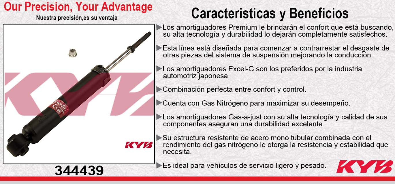 AMORTIGUADOR TRASERO GAS EXCEL-G NISSAN MURANO (2003-2011). KYB