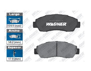 BALATA SEMIMETÁLICA DELANTERA ACURA RDX 2007-2012 / HONDA CROSSTOUR 2012 / CR-V 2007-2011 / ODYSSEY 2005-2010 WAGNER